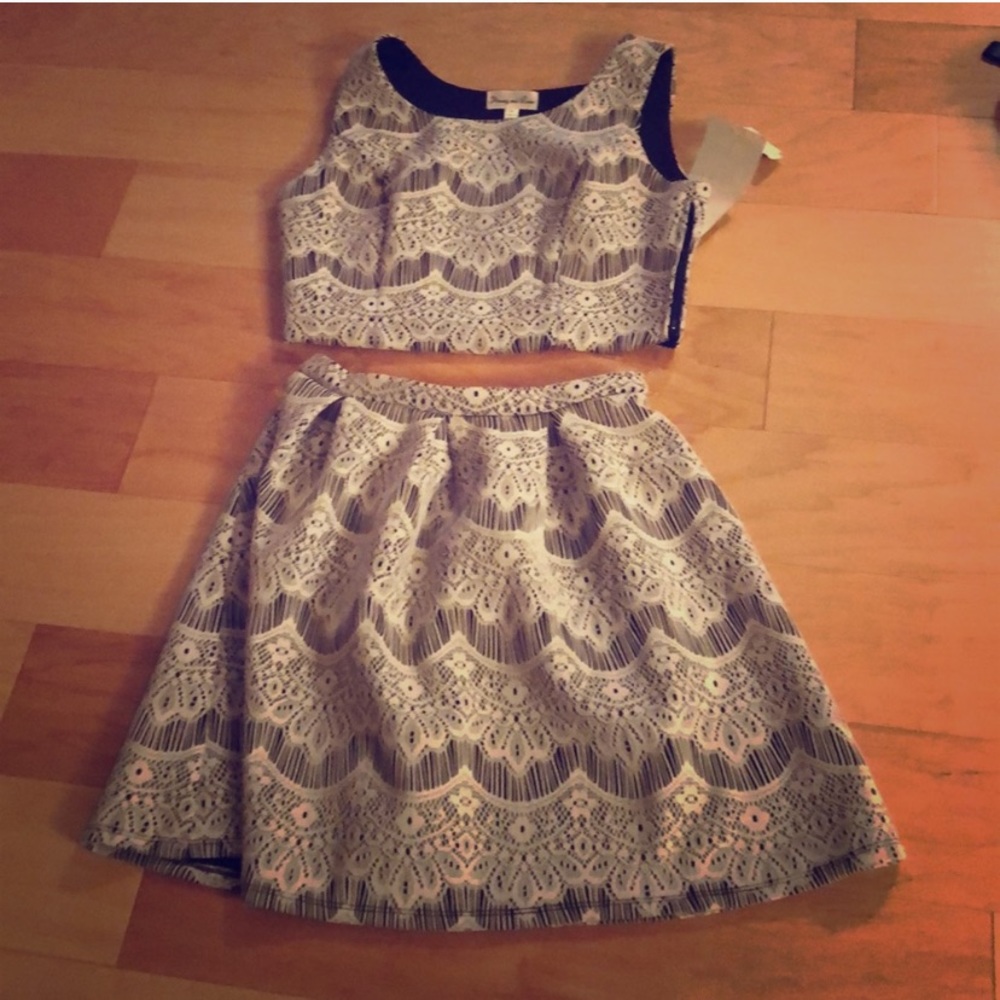 Crop top and skirt outfit. Never worn.